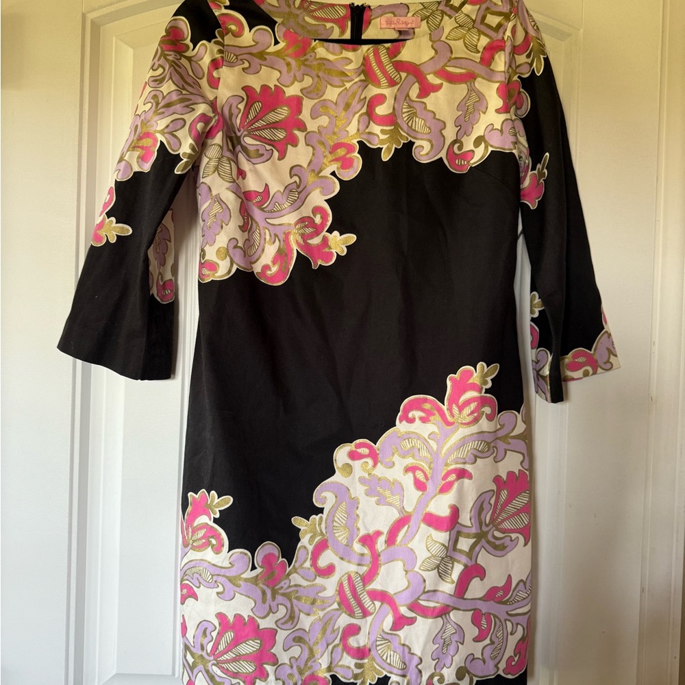 Lilly Pulitzer Black and Pink Dress - Picture 3 of 5